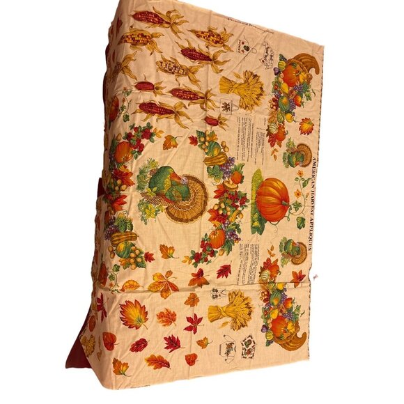 American Harvest Appliques Fabric Panel - Thanksgiving Decor Quilting & Crafts - Picture 2 of 8